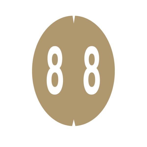 Nevs Filing Labels - Large - Number 8 1-1/4" x 1-1/8" Gold XN-OVAL 8 - main